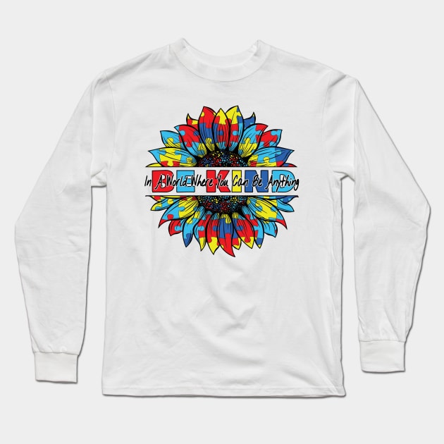 autism awareness sunfliwer Long Sleeve T-Shirt by DigitalCreativeArt